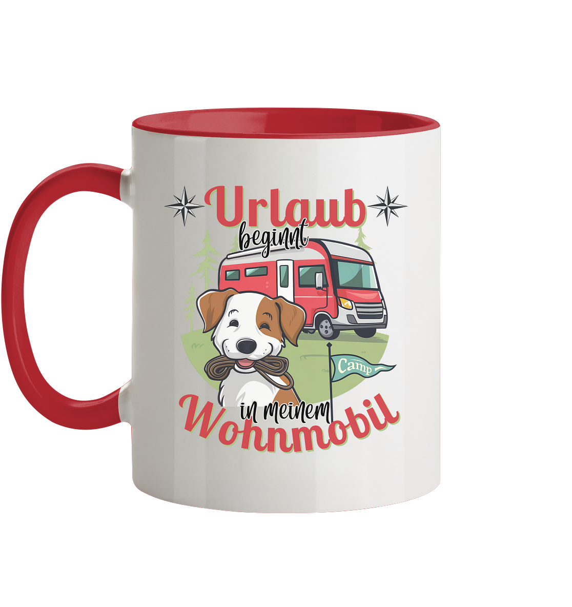 Tasse "Urlaub beginnt in meinem Wohnmobil" - Tasse zweifarbig