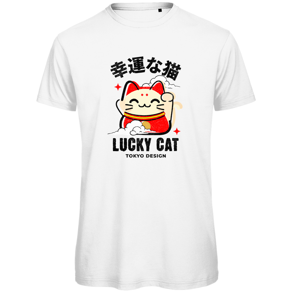 Herren Premium Bio T-Shirt  "LUCKY CAT"