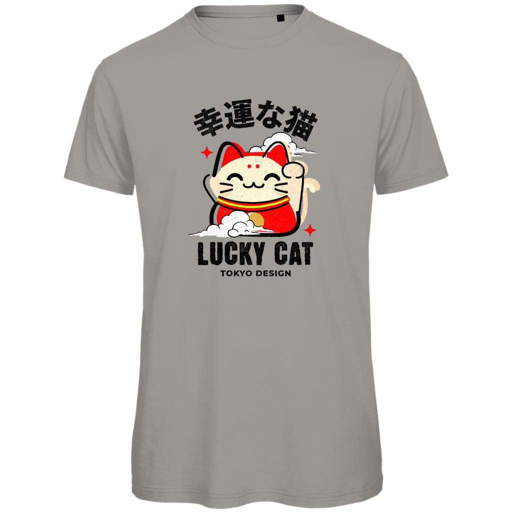 Herren Premium Bio T-Shirt  "LUCKY CAT"