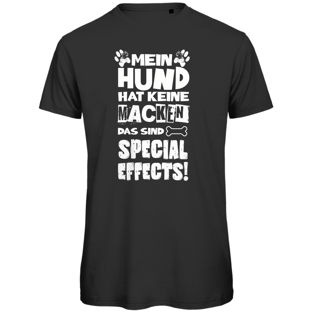 Herren Premium Bio T-Shirt "Mein Hund hat keine Macken, das sind Special Effects"