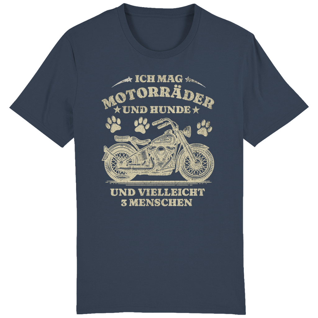 ST/ST Creator T-Shirt Ich mag Motorräder und Hunde und vielleicht 3 Menschen