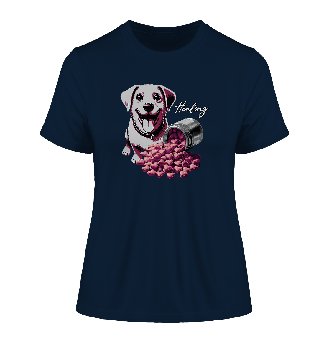 Organic Shirt - Healing Dog - Fitted Ladies Organic Shirt