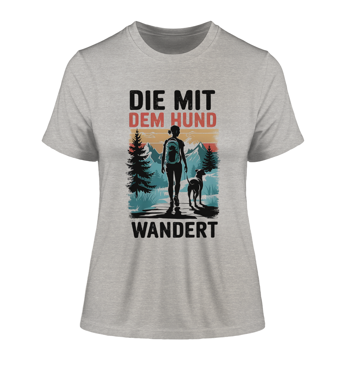 Die mit dem Hund wandert - Fitted Ladies Organic Shirt