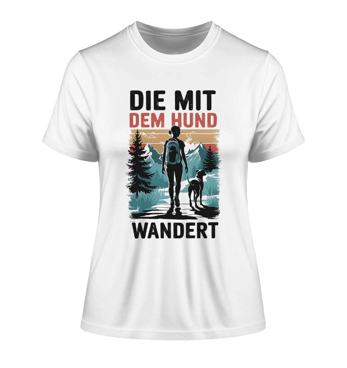 Die mit dem Hund wandert - Fitted Ladies Organic Shirt