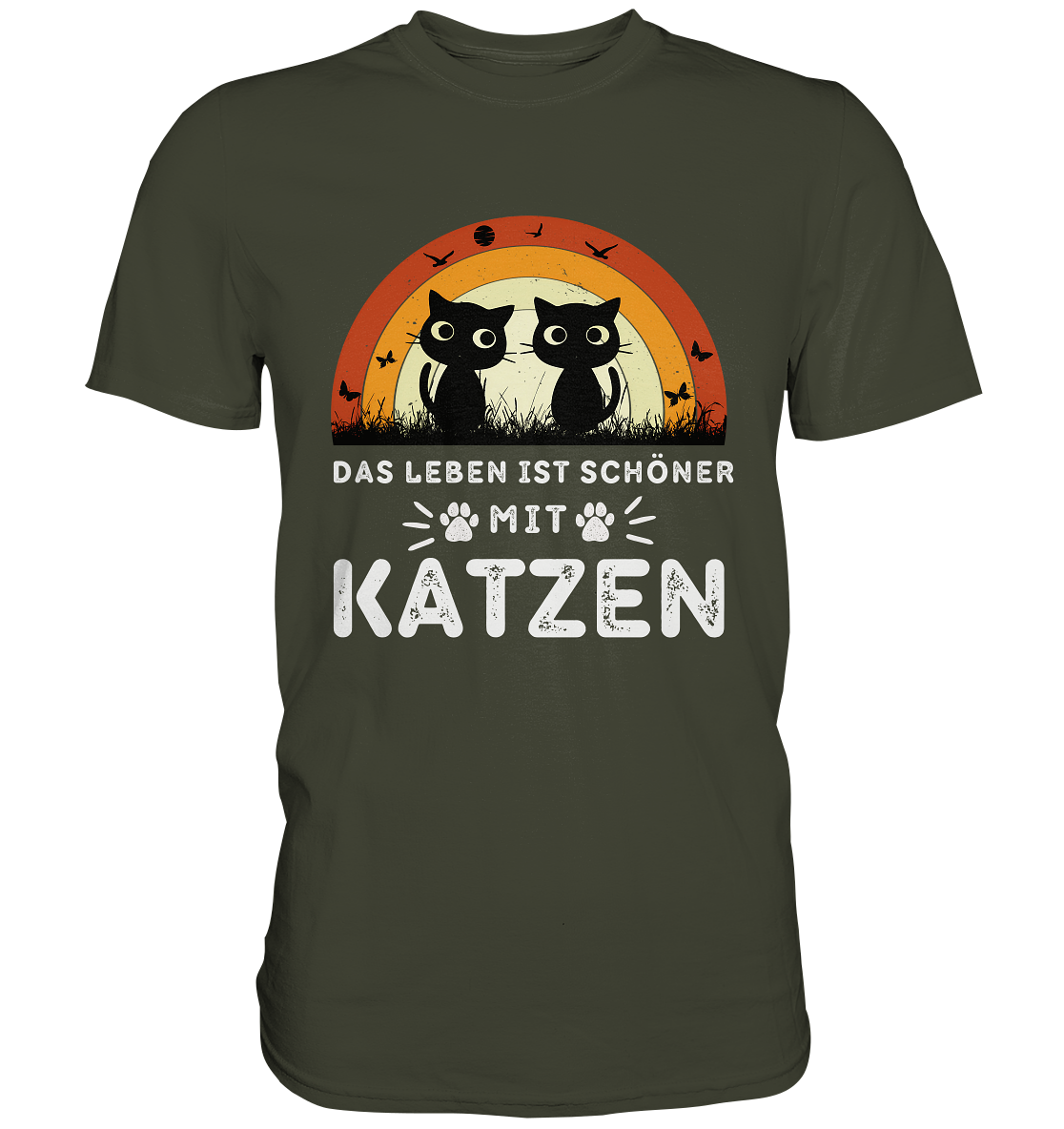 Das Leben ist schöner mit Katzen - Premium Shirt