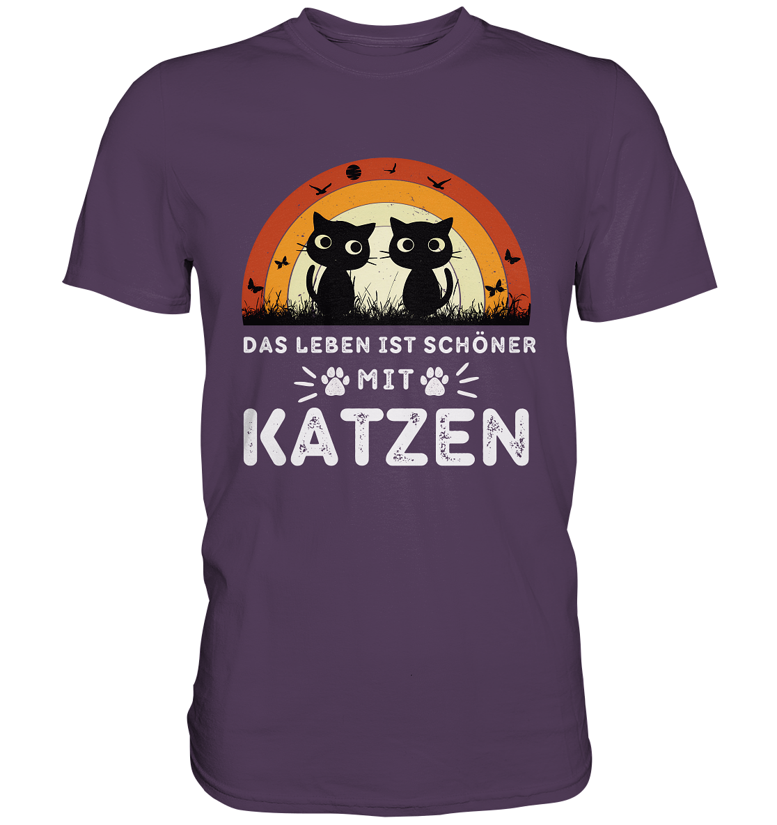 Das Leben ist schöner mit Katzen - Premium Shirt