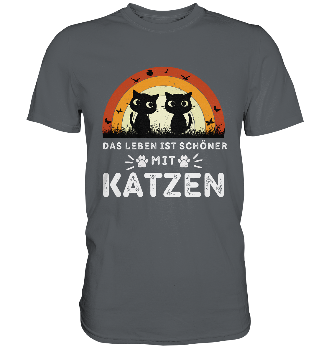 Das Leben ist schöner mit Katzen - Premium Shirt