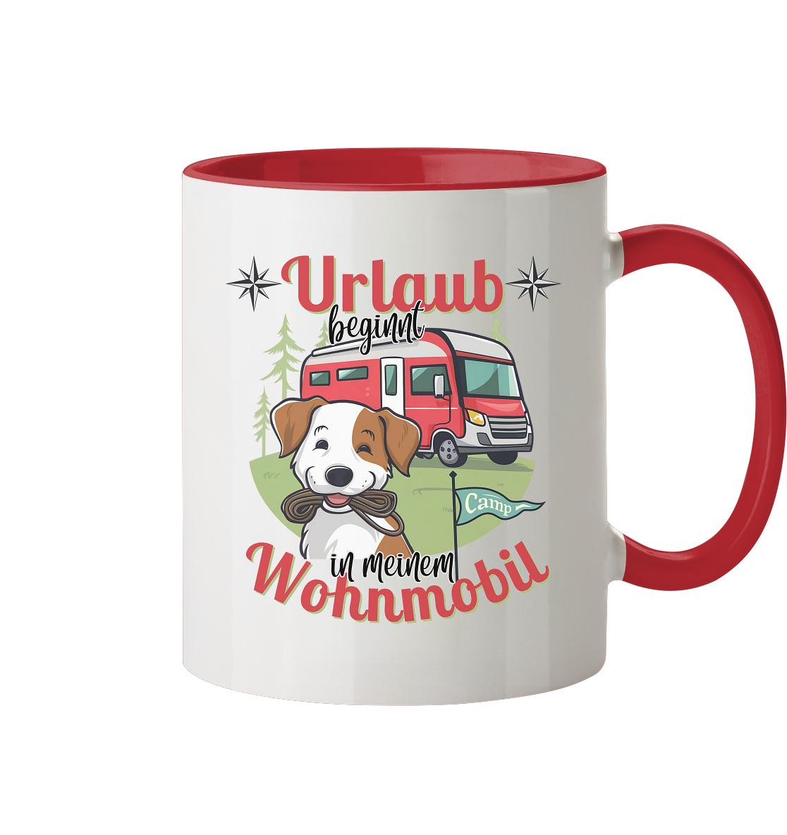 Tasse "Urlaub beginnt in meinem Wohnmobil" - Tasse zweifarbig