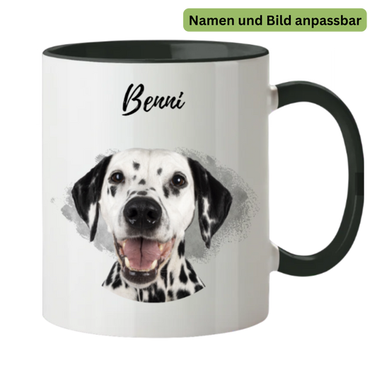 Hundetasse mit Foto & Name – 12 Farben