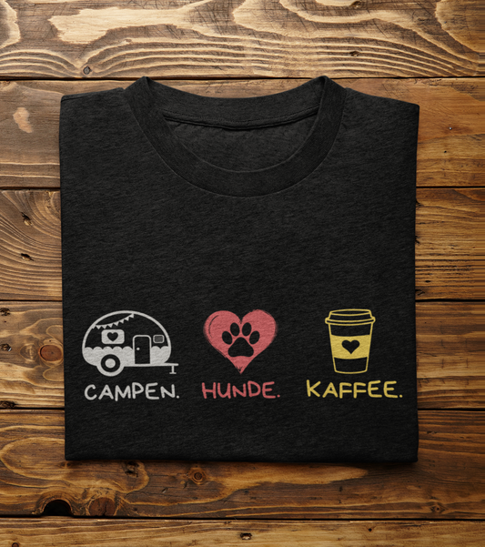 Campen.Hunde.Kaffee. T-Shirt